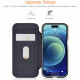 Θήκη iPhone 17 Pro Max iCarer Curved Edge Leather Folio with Magsafe Δερμάτινη Flip με MagSafe - Black (KJIP17250702-BK)