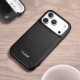 Θήκη iPhone 17 Pro iCarer Curved Edge Leather Folio with Magsafe Δερμάτινη Flip με MagSafe - Black (KJIP17250701-BK)