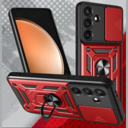 Θήκη Samsung Galaxy S25 FE Bodycell Armor Slide Ανθεκτική με Κάλυμμα για την Κάμερα & Μεταλλικό Ring Holder - Red (5206015084270)