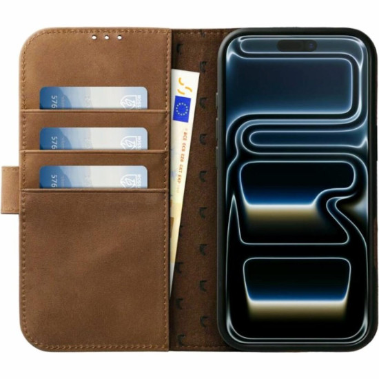 Θήκη iPhone 17 Pro Max Rosso Elite Δερμάτινο Πορτοφόλι με MagSafe - Brown (8719246484728)