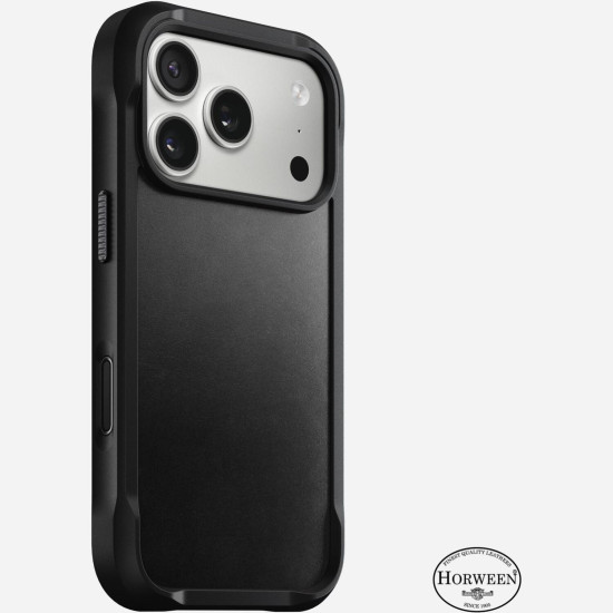 Θήκη iPhone 17 Pro Nomad Rugged Leather Case Horween Ανθεκτική Δερμάτινη με MagSafe - Black (NM011802858)