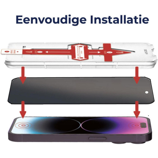 Tempered Glass iPhone 15 Pro Rosso Privacy Full Face Αντιχαρακτικό Γυαλί Προστασίας Απορρήτου Οθόνης - Black (8719246426667)