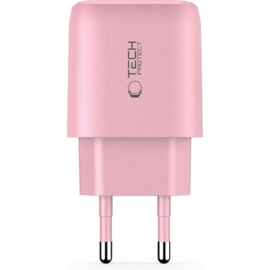 Φορτιστής Tech-Protect NCA30 Αντάπτορας με 1 x USB-A / 1 x Type-C 30W - Baby Pink (5906302330669)
