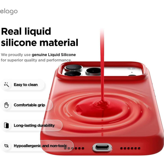 Θήκη iPhone 17 Pro Max Elago Magnetic Silicone Case Premium Σιλικόνης με MagSafe - Red (ES17MSSC69PRO-RD)