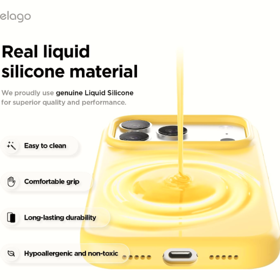 Θήκη iPhone 17 Pro Elago Magnetic Silicone Case Premium Σιλικόνης με MagSafe - Sunshine (ES17MSSC63PRO-SUN)