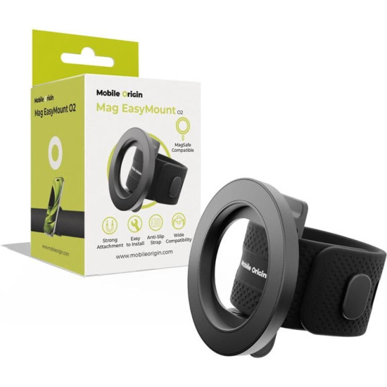 Βάση Στήριξης Mobile Origin Mag Easy Mount O2 για Κινητά / Smartphones Μαγνητική με MagSafe για Τιμόνι - Black (ΜΟ-ΜΕΜ-Ο2)