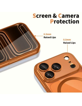 Θήκη iPhone 17 Pro Tech-Protect MagFlex Διάφανη Σιλικόνης με MagSafe - Shiny Cosmic Orange (5906302334612)