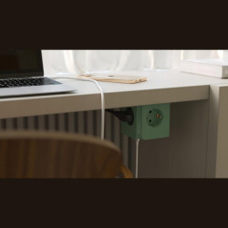 Πολύπριζο Allocacoc PowerCube Magnet Dock USB με 3 Υποδοχές 3680W / Μαγνητική Βάση & Καλώδιο 150cm 2 x USB-A / 1 x Type-C 45W - Green (11468/DEMD45)