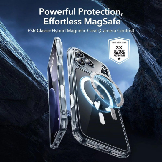 Θήκη & Tempered Glass iPhone 17 Pro ESR Classic Hybrid Magnetic Set Ανθεκτική με MagSafe & Full Face Αντιχαρακτικό Γυαλί Προστασίας Οθόνης - Clear (4894240289068)
