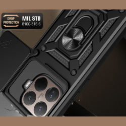 Θήκη Xiaomi 15T Pro Tech-Protect Camshield Pro Ανθεκτική με Κάλυμμα για την Κάμερα & Ring Holder - Black (5906302334704)