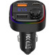 Φορτιστής Αυτοκινήτου Recci RQ08 με Bluetooth FM Transmitter / USB για Μουσική / RGB Φωτισμό & Θύρες 2 x USB-A / 1 x Type-C 15W - Black (6955482522363)