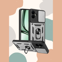 Θήκη Samsung Galaxy A07 4G Bodycell Armor Slide Ανθεκτική με Κάλυμμα για την Κάμερα & Μεταλλικό Ring Holder - Silver (5206015084225)