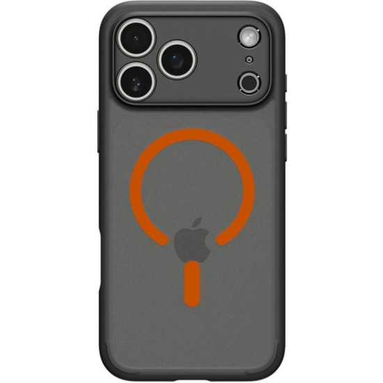 Θήκη iPhone 17 Pro Max Spigen Ultra Hybrid MagFit Ανθεκτική Σκληρή με MagSafe - Frost Black / Orange (ACS10482)