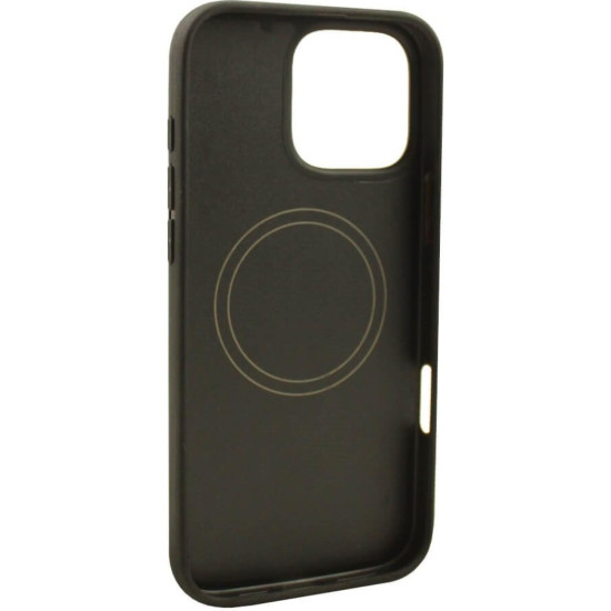 Θήκη iPhone 16 Pro Max iCarer Leather TPU Back Cover Δερμάτινη με TPU Bumper & MagSafe - Black (WMI16250901-BK)