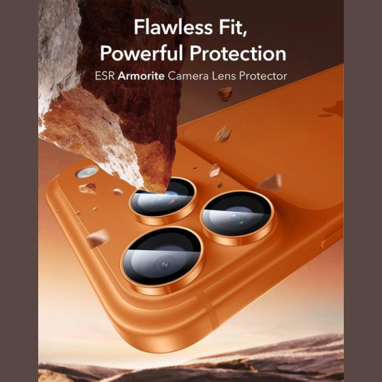 Tempered Glass iPhone 17 Pro / 17 Pro Max / 16 Pro / 16 Pro Max / 15 Pro / 15 Pro Max / 14 Pro / 14 Pro Max ESR Armorite Camera Lens Protectors Αντιχαρακτικό Γυαλί Προστασίας για Φακό Κάμερας - Orange (4894240296790)