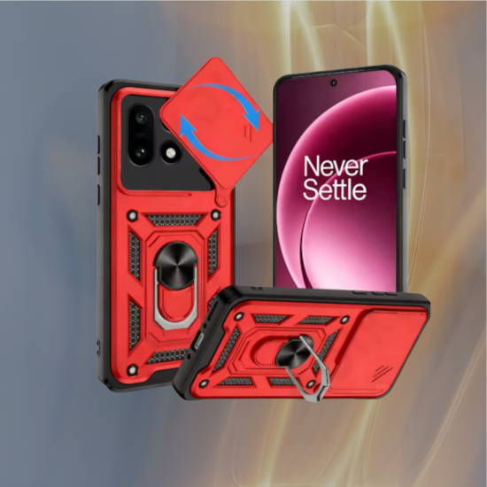 Θήκη OnePlus 15 Bodycell Armor Slide Ανθεκτική με Κάλυμμα για την Κάμερα & Μεταλλικό Ring Holder - Red (5206015084904)