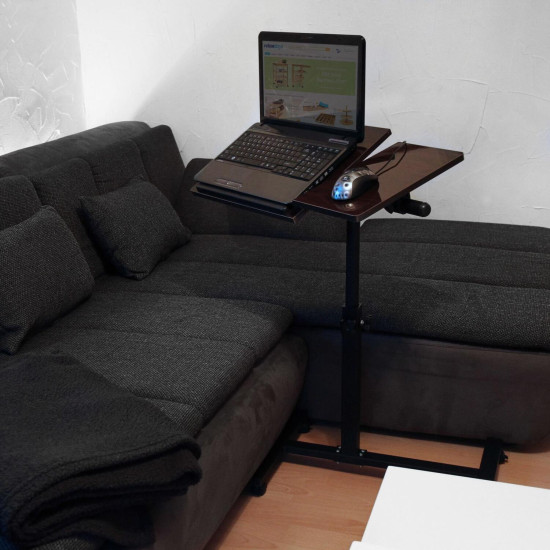 Βάση Στήριξης Relaxdays για Laptop Ρυθμιζόμενη με Ροδάκια & Βάση Ποντικιού 95 x 60 x 40.5 cm - Dark Brown / Black (10019333_46)