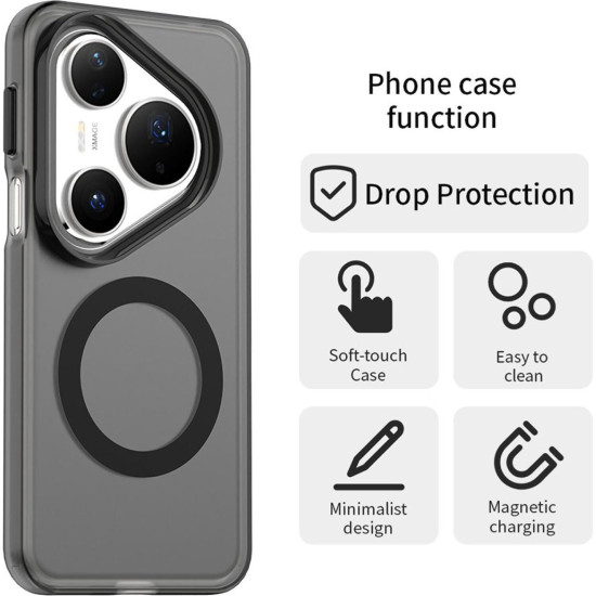 Θήκη Huawei Pura 80 Pro Techsuit CandyCase Σκληρή Ημιδιάφανη με MagSafe - Black (5949419334878)