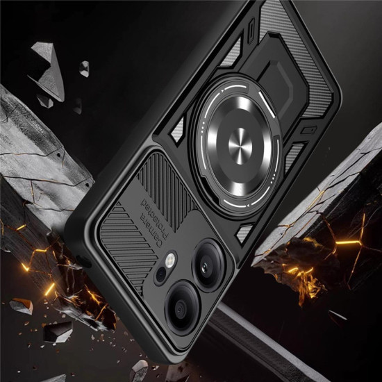 Θήκη Oppo Reno14 F / 14 FS Techsuit RuggedCam Ανθεκτική με KickStand & MagSafe - Black (5949419333970)