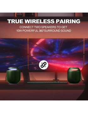 Ηχείο J-BRAUV Pro TWS Φορητό Αδιάβροχο IP66 Ασύρματο Bluetooth με RGB Φωτισμό - Green (7611521489880)