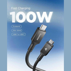 Καλώδιο Type-C Spigen Essential EB10020CC Φόρτισης 100W & Μεταφοράς Δεδομένων 5Gbps σε Type-C 200cm - Black (ACA09460)
