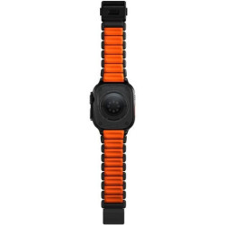 Λουράκι Apple Watch Ultra/SE/11/10/9/8/7/6/5/4 (49/46/45/44mm) Nomad Stratos Band Αδιάβροχο από Premium FKM & Τιτάνιο - Black Titanium / Ultra Orange (NM011116858)