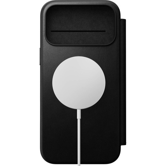 Θήκη iPhone 17 Pro Max Nomad Modern Leather Folio Δερμάτινο Πορτοφόλι με MagSafe - Black (NM014148858)