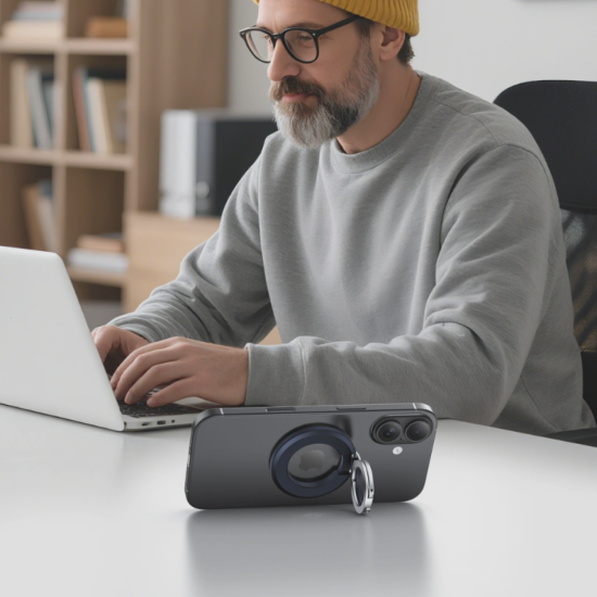 Βάση Στήριξης Tech-Protect MMR500 Μαγνητικό MagSafe Phone Ring με Επιπλέον Αυτοκόλλητο Δακτύλιο MagSafe - Navy Blue (5906302318506)