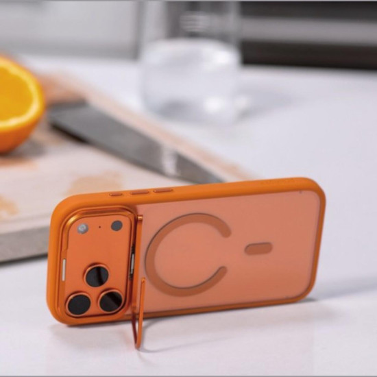 Θήκη iPhone 17 Pro Max Prodigee KickIt Διάφανη Ανθεκτική με MagSafe & KickStand - Orange (IPH17P-6.9-KICK-ORG)