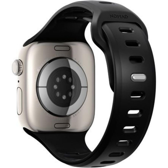 Λουράκι Apple Watch Ultra/SE/11/10/9/8/7/6/5/4 (49/46/45/44mm) Nomad Tempo Band Αδιάβροχο FKM & Αλουμίνιο - Black (NM011444858)