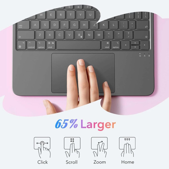 Θήκη iPad Air 8 2026 11" / Air 7 2025 11" / Air 6 2024 11" / Air 5 2022 10.9" / Air 4 2020 10.9" ESR Flex Keyboard Case με Υποδοχή για Apple Pencil & Αποσπώμενο Πληκτρολόγιο Bluetooth US - Dark Gray (4894240275221)