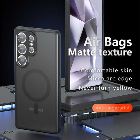 Θήκη Samsung Galaxy S23 Ultra Techsuit PureFrost Σκληρή Ημιδιάφανη με MagSafe - Frosted Black (5949419321045)