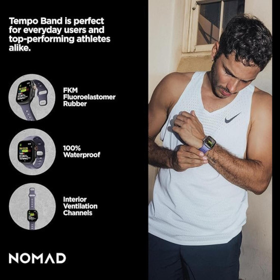 Λουράκι Apple Watch Ultra/SE/11/10/9/8/7/6/5/4 (49/46/45/44mm) Nomad Tempo Band Αδιάβροχο FKM & Αλουμίνιο - Dusk (NM011451858)