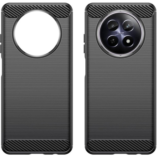 Θήκη Realme 12 5G / 12x 5G Techsuit Carbon Silicone Σιλικόνης - Black (5949419190207)