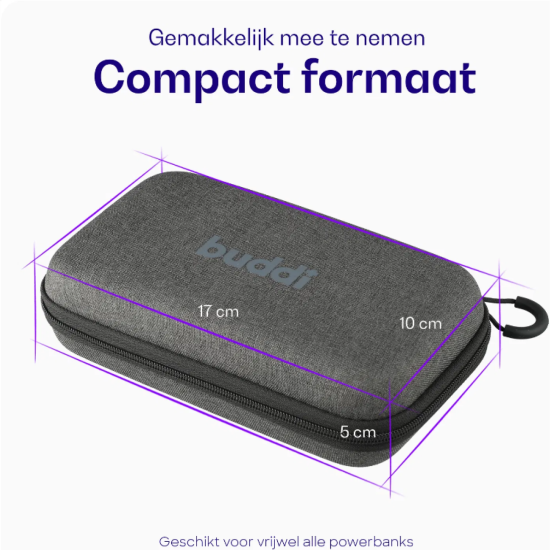 Θήκη για Powerbank Buddi Organizer Medium και Καλώδια 17 x 10 x 5 cm 5 Έτη Εγγύηση - Grey (8719246504396)