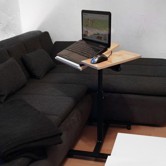 Βάση Στήριξης Relaxdays για Laptop Ρυθμιζόμενη με Ροδάκια & Βάση Ποντικιού 95 x 60 x 40.5 cm - Light Brown / Black (10019333_48)