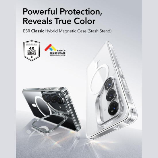 Θήκη Samsung Galaxy S26 ESR Classic Hybrid Magnetic with Stash Stand Ανθεκτική με MagSafe & Kickstand - Clear (4894240295977)
