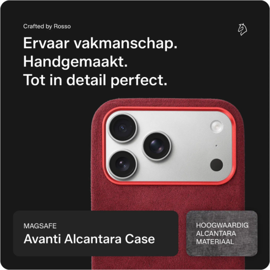 Θήκη iPhone 17 Pro Max Rosso Avanti Back Cover από Premium Alcantara με MagSafe - Burgundy (8719246549496)