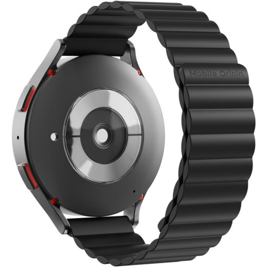 Λουράκι Smartwatch 22mm Mobile Origin Easy Strap Magnetic Universal Μαγνητικό Σιλικόνης - Black (MO-ESM22-BLK)