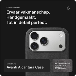 Θήκη iPhone 17 Pro Max Rosso Avanti Back Cover από Premium Alcantara με MagSafe - Gray (8719246549472)