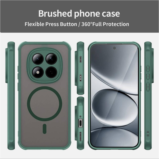 Θήκη Xiaomi Redmi Note 15 Pro 5G Techsuit HaloFrost II MagSafe Σκληρή Ημιδιάφανη με MagSafe - Green (5949419358188)