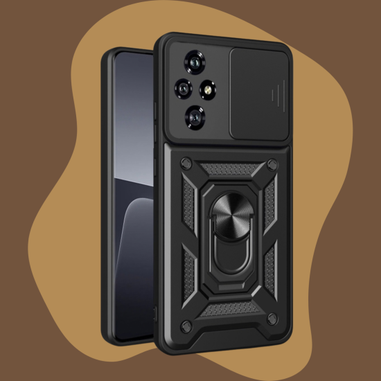 Θήκη Honor 200 Pro Techsuit CamShield Ανθεκτική με Κάλυμμα για την Κάμερα & Μεταλλικό Ring Holder - Black (5949419199163)