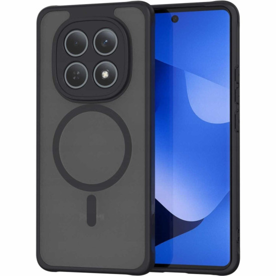 Θήκη Xiaomi Redmi Note 15 / Poco M8 Spacecase Hybrid MagSafe Σκληρή Ημιδιάφανη με MagSafe - Black (5905719138967)