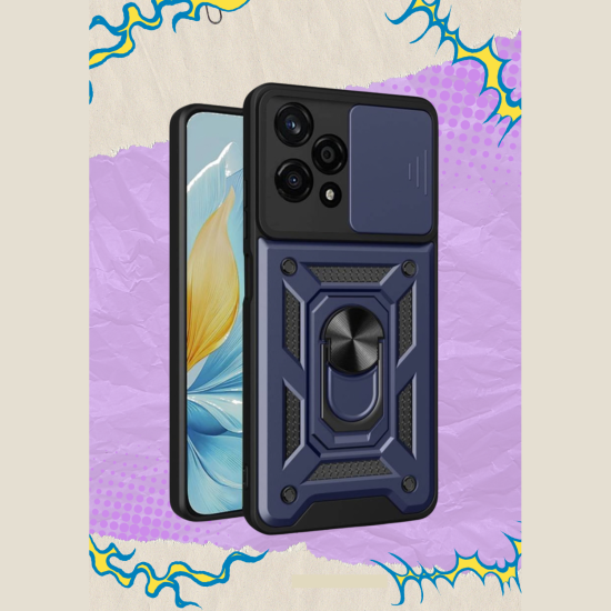 Θήκη Honor 200 Lite Techsuit CamShield Ανθεκτική με Κάλυμμα για την Κάμερα & Μεταλλικό Ring Holder - Blue (5949419165816)
