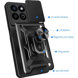 Θήκη Honor 200 Smart / X7c Techsuit CamShield Ανθεκτική με Κάλυμμα για την Κάμερα & Μεταλλικό Ring Holder - Black (5949419255821)