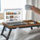Βάση Στήριξης Relaxdays για Laptop / Τραπεζάκι Ρυθμιζόμενο από Mπαμπού για Καναπέ / Κρεβάτι - Dark Βrown / Βlack (10046357)