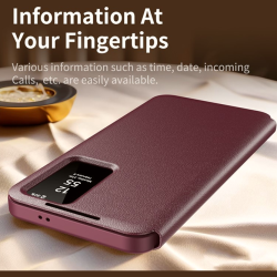 Θήκη Samsung Galaxy S25 Ultra Techsuit SmartView Series Flip με Ενεργό Πορτάκι - Red (5949419302846)