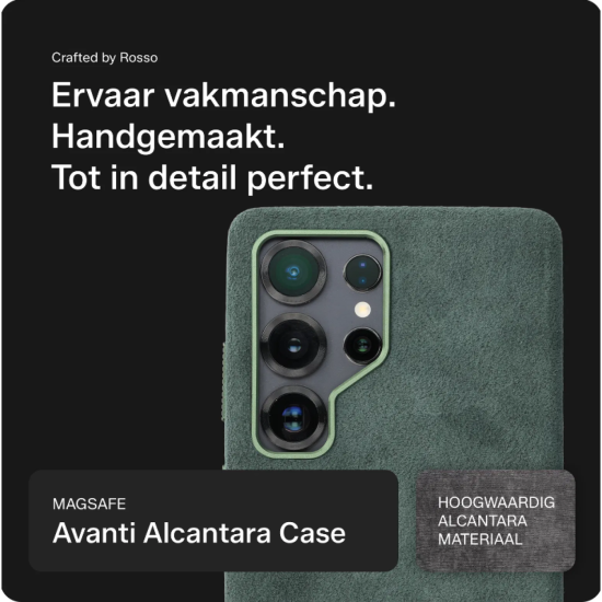 Θήκη Samsung Galaxy S25 Ultra Rosso Avanti Back Cover από Premium Alcantara με MagSafe - Green (8719246549632)