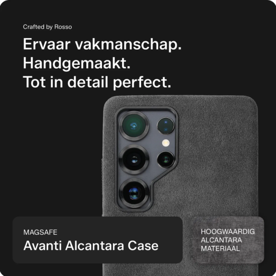 Θήκη Samsung Galaxy S25 Ultra Rosso Avanti Back Cover από Premium Alcantara με MagSafe - Gray (8719246549601)