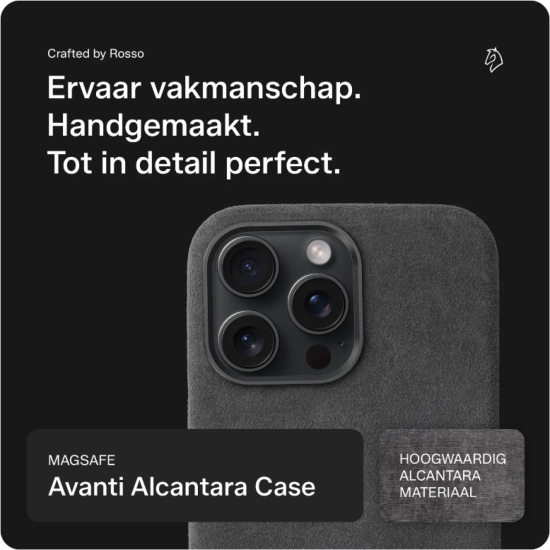 Θήκη iPhone 16 Pro Max Rosso Avanti Back Cover από Premium Alcantara με MagSafe - Gray (8719246549724)